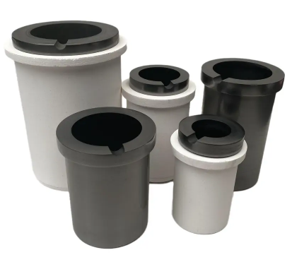 Graphite Crucible With Ceramic Shell Melting Metal High Purity Temperature Range for Metal